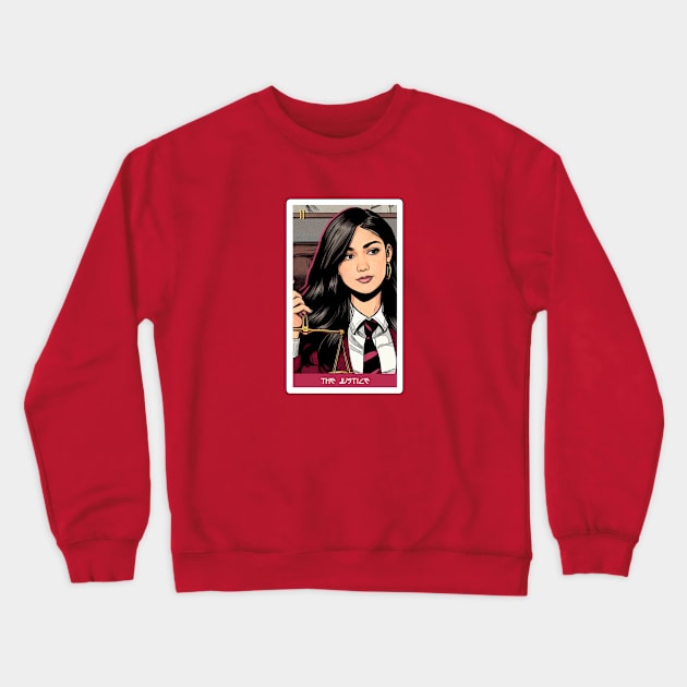 the justice - house of anubis tarot card Crewneck Sweatshirt by sadieillust